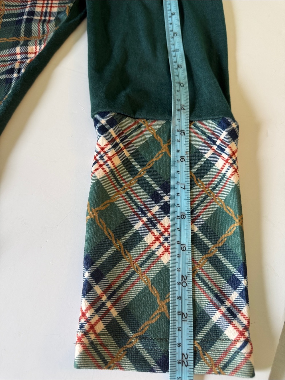 Cestyle Plaid-Accent Dark Green Asymmetrical Hem Long Sleeve Tunic Top Sz L, NWT - Picture 10 of 13